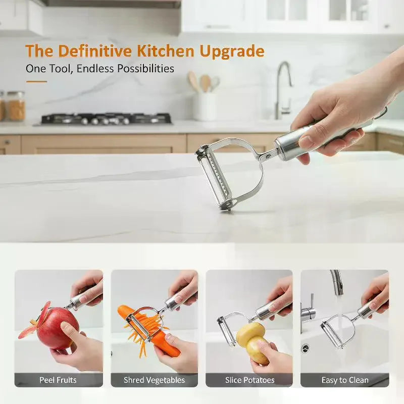 2-in-1 Stainless Steel Vegetable Slicer & Grater Vegetable Slicer Grater Qme