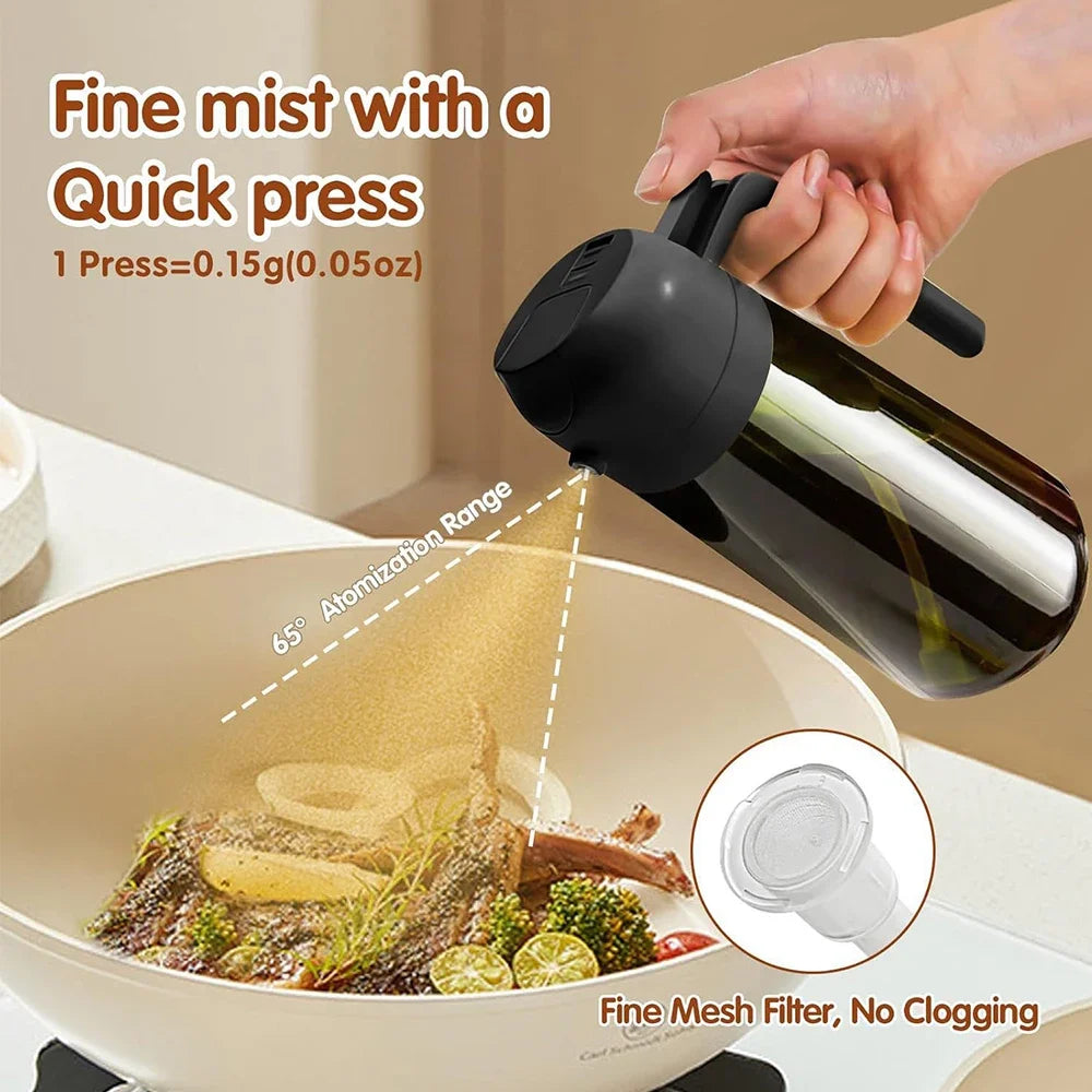 Dark Glass Olive Oil Sprayer & Dispenser Bottle 470ml Oil Sprayer Bottle Qme