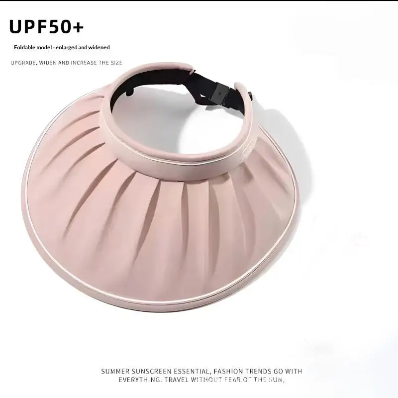 Women's UPF 50+ Large Brim Foldable Open Top Sun Hat Sun Hat Qst Pink