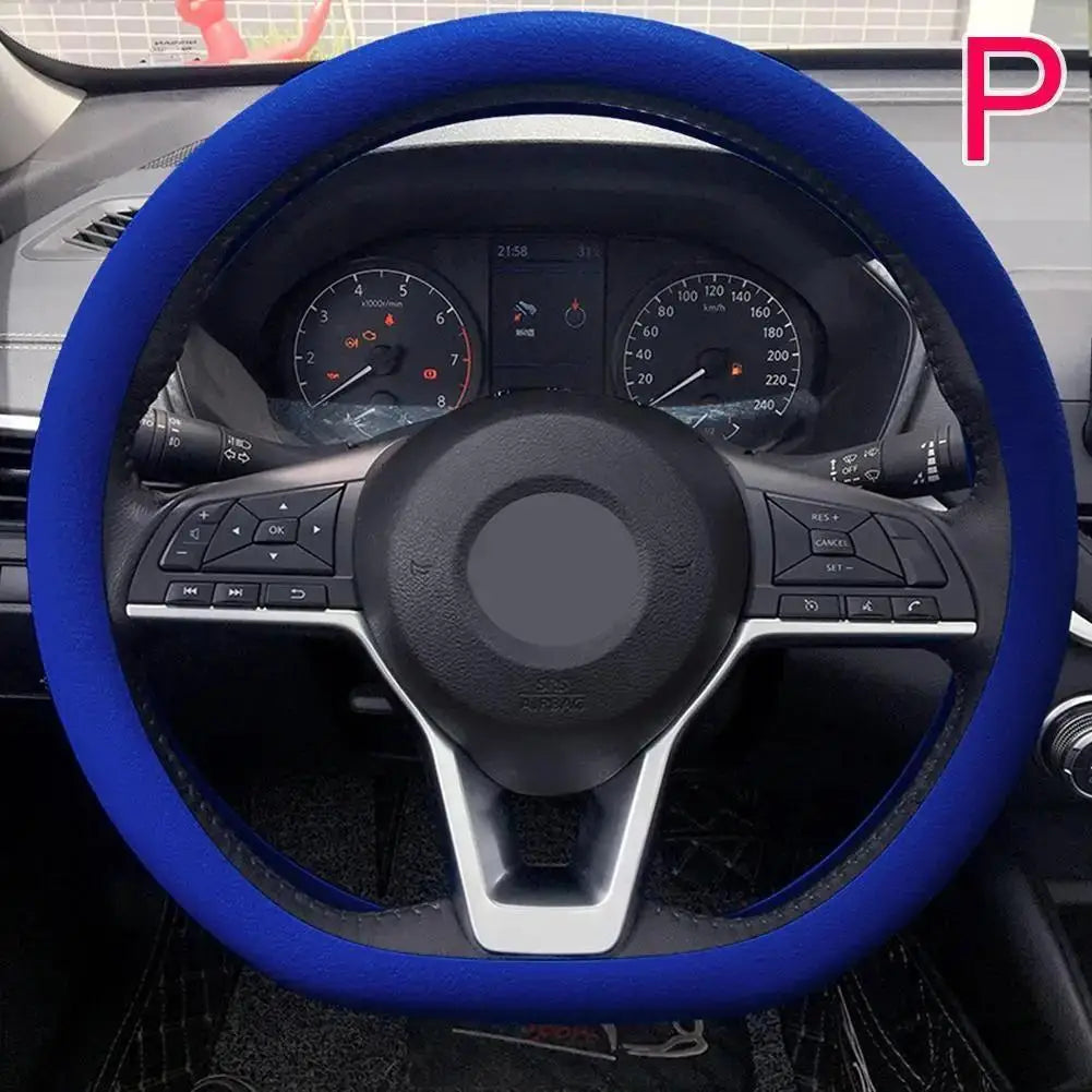 Silicone Steering Wheel Cover – Non-Slip & Sweat-Absorbent Steering Wheel Cover Qme Luminous blue