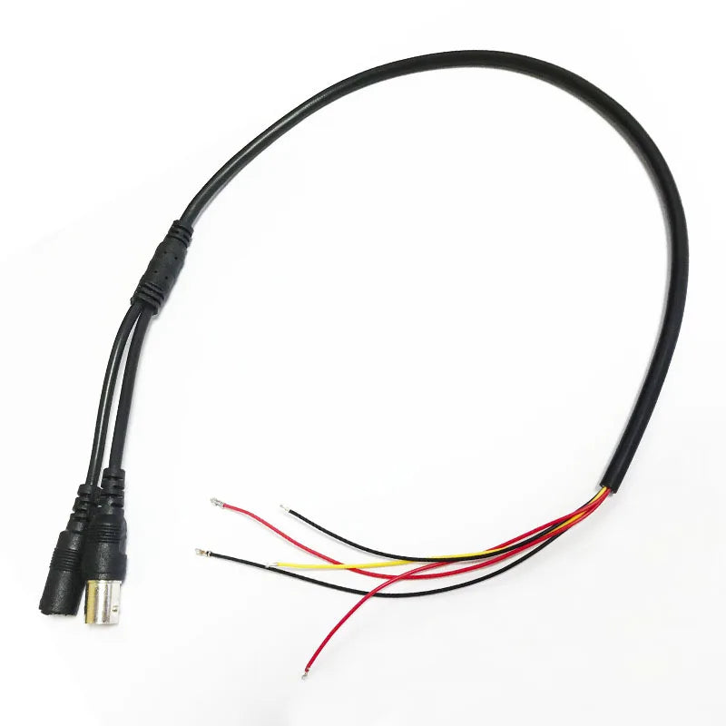 CCTV Camera 5-Core Video Cable DC 2-Pin BNC 3-Pin – 10 Pack CCTV Video Cable Qme black