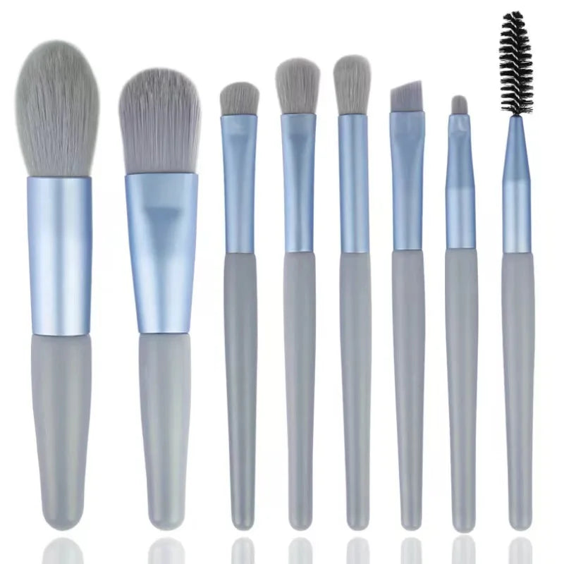 Macaron 8-Piece Makeup Brush Set – Eye Shadow & Foundation Makeup Brush Set Qme E7-4-4