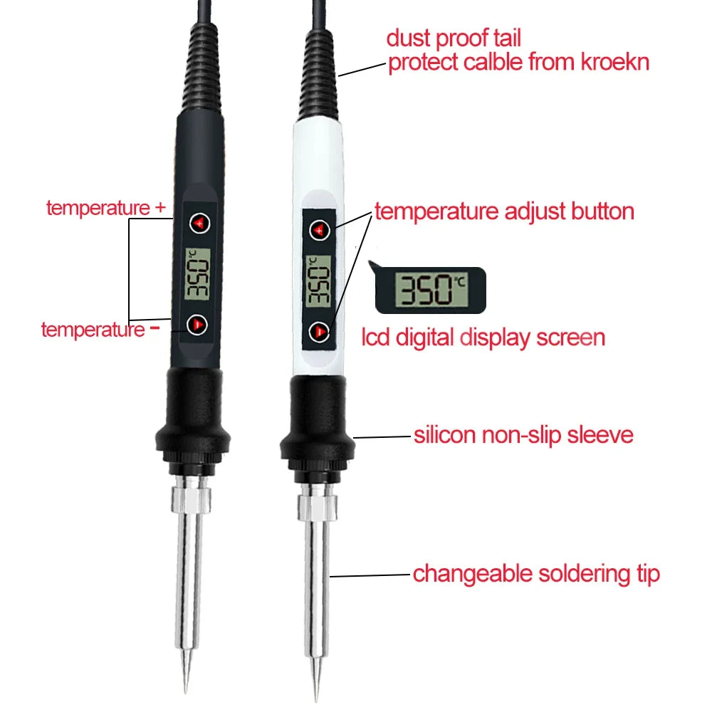 80W Digital Soldering Iron Station 110V/220V – Temp Control Soldering Station Qme