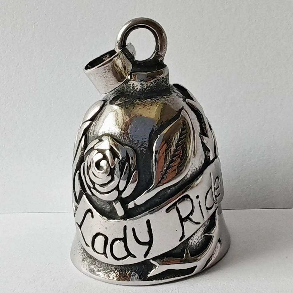 Motorcycle Bell Rose Charm | Stainless Steel Biker Accessory Motorcycle Bell Charm Qme