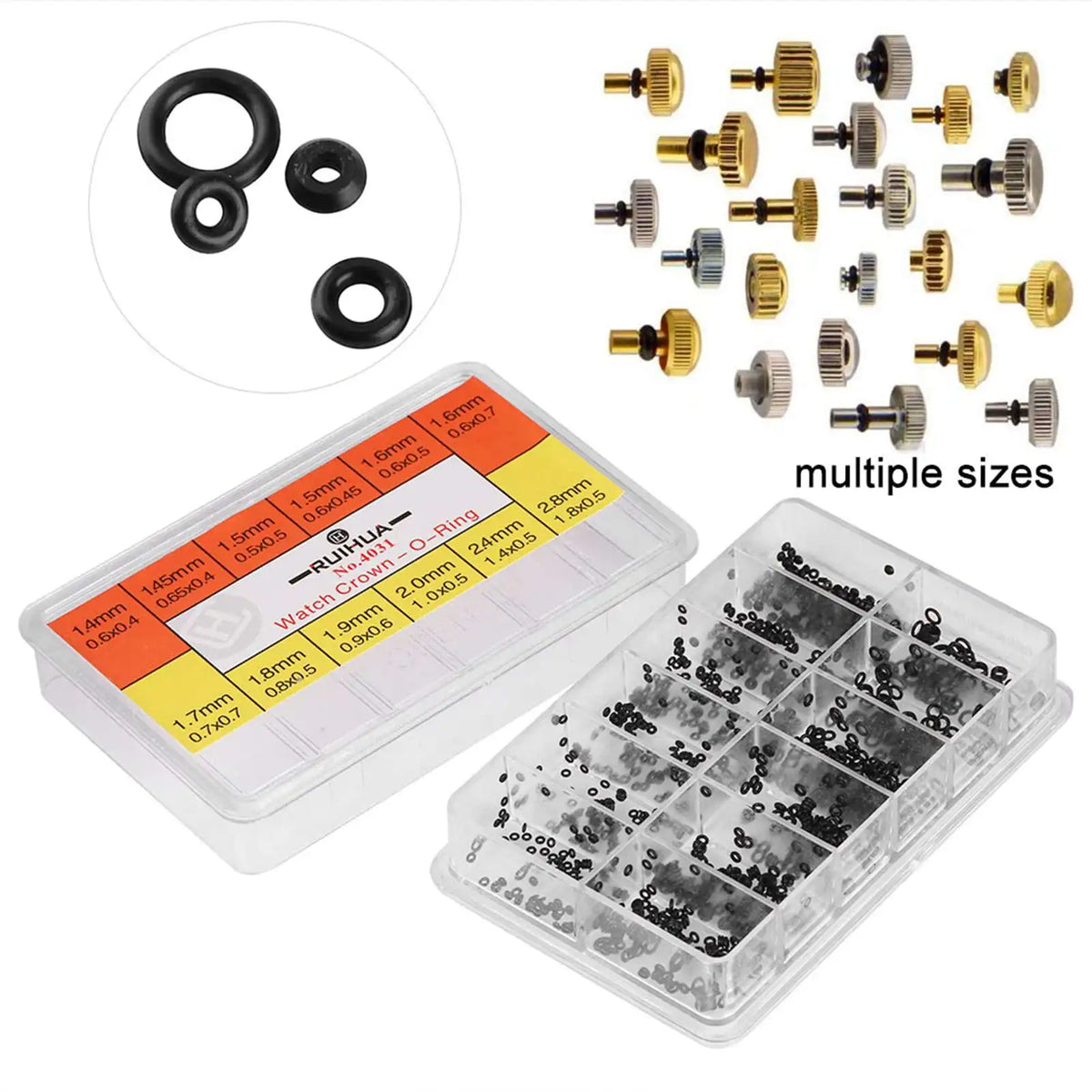 Watch Crown O-Ring Rubber Washer Kit – Waterproof Repair Watch Repair Kit Qme
