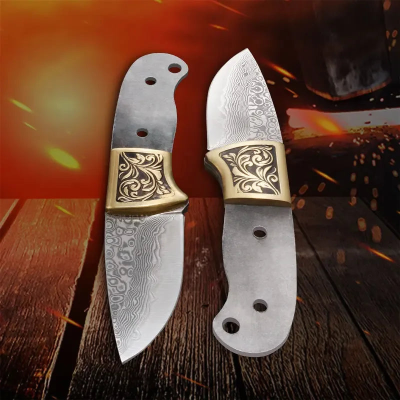 Swayboo Damascus Steel Fixed Blade Knife DIY Billet Kit DIY Knife Billet Qst