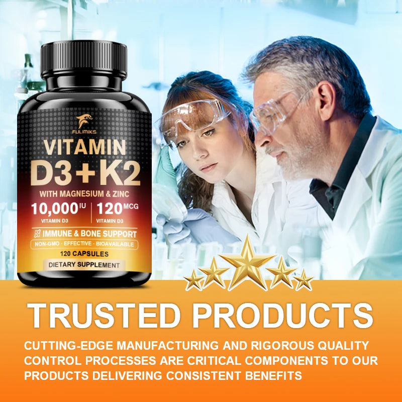 Fulimiks Vitamin D3 K2 Capsules – Magnesium, Zinc & Immune Vitamin Supplement Qst