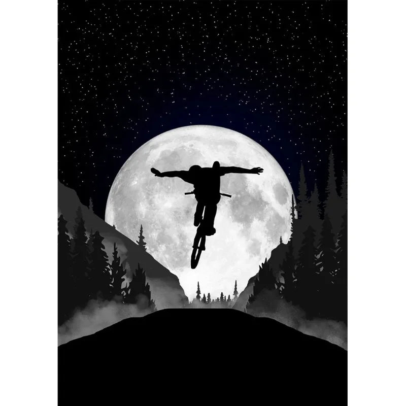 Vintage Mountain Bike Canvas Poster – Sport Wall Art Canvas Wall Art Qst C 20x30cm Unframed