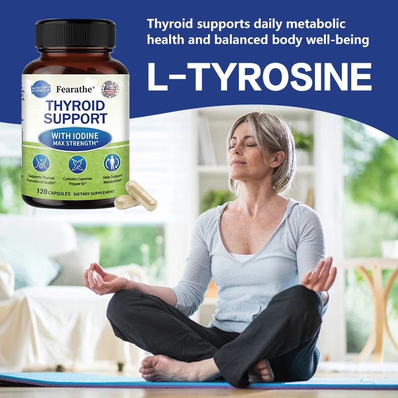 Thyroid Wellness Capsules – L-Tyrosine, Ashwagandha & Kelp Wellness Supplement Qst
