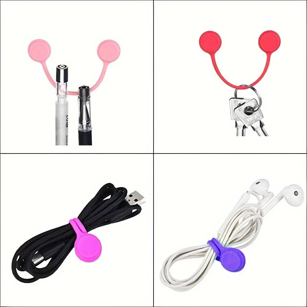 10 Magnetic Reusable Cable Ties – USB & Headphone Organizer Cable Organizer Ties Qme