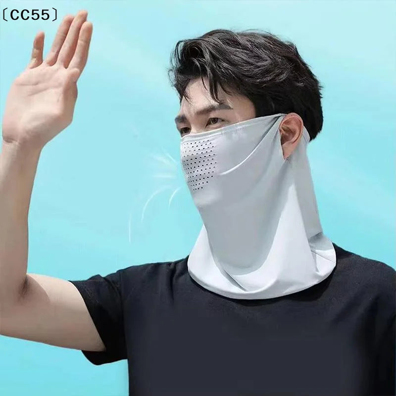 Ice Silk UV Sun Protection Face Mask – Breathable Summer Scarf UV Face Scarf Qst