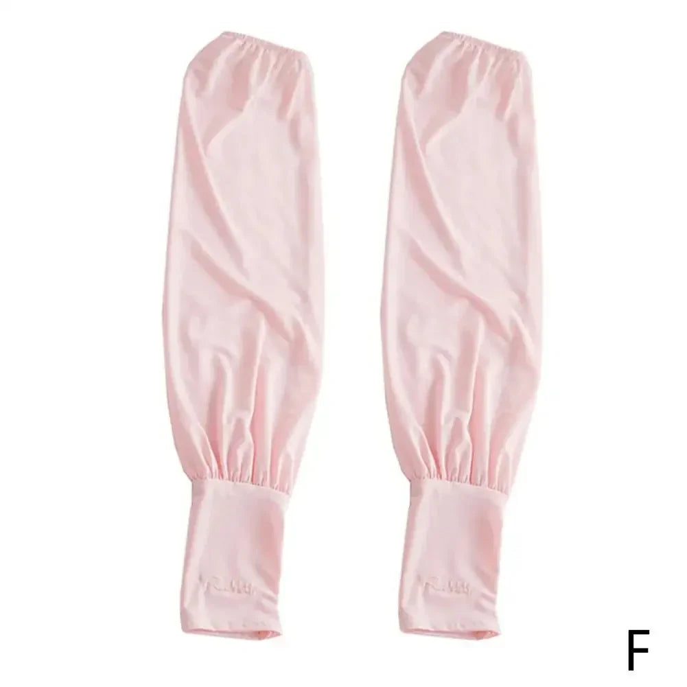 Women's UV Ice Silk Arm Sleeves – Long Sun Cover for Driving UV Arm Sleeves Qme pink