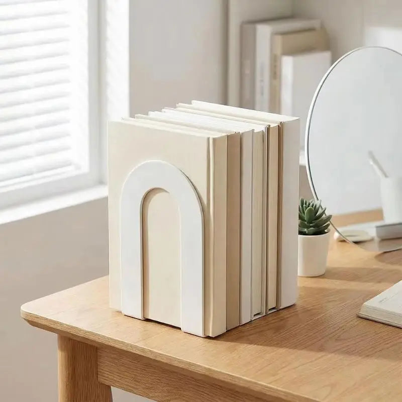 Heavy Duty L-Shaped Iron Bookends – Space-Saving, 1 Pair Iron Bookends Qme