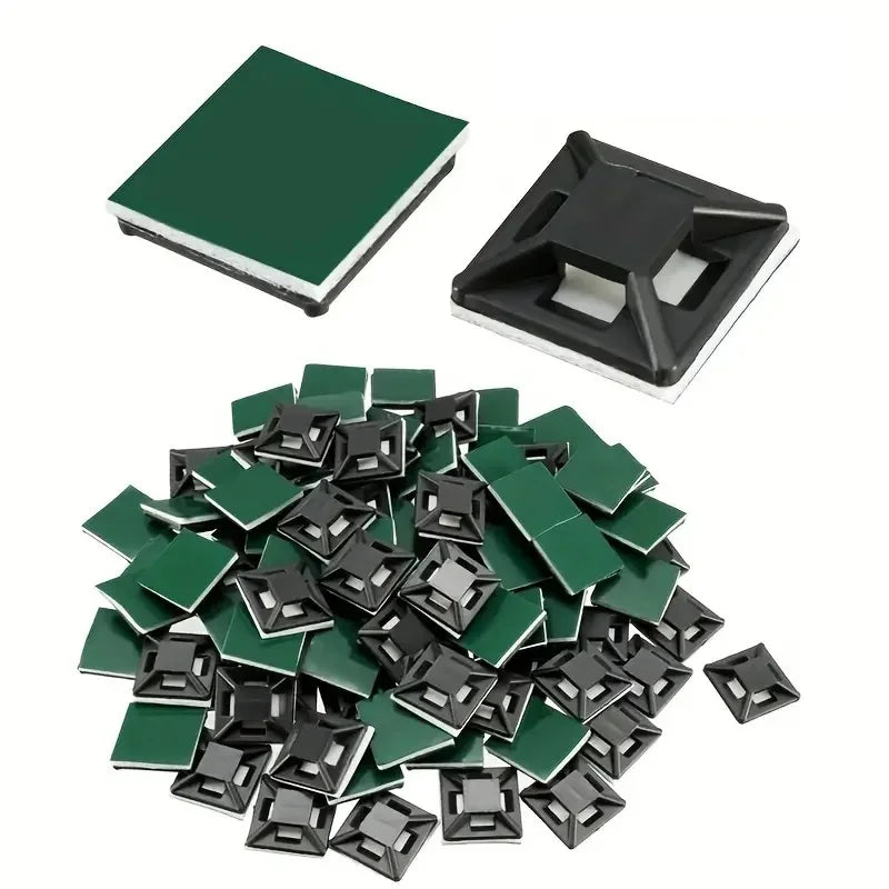 Self-Adhesive Zip Tie Mounts Cable Management Clips | 2 Colors Cable Management Clips Qme