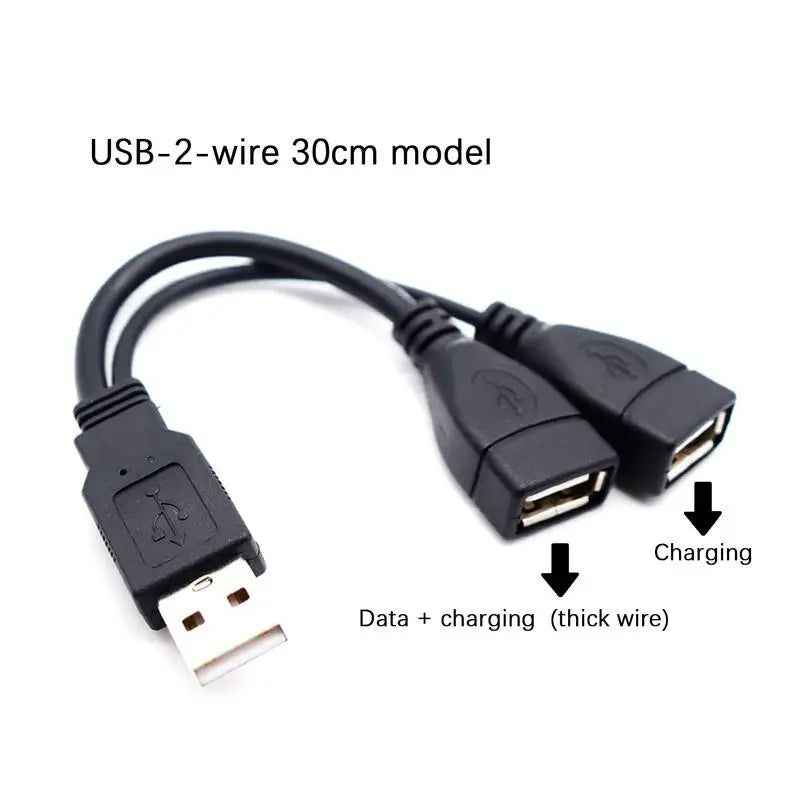USB 2.0 Y Splitter Cable – 1 to 2 Port, 480Mbps Data Transfer USB Splitter Cable Qst