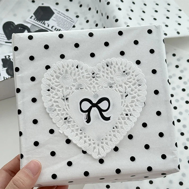 Black Polka Dot Flower Bouquet Wrapping Paper 50x50cm Flower Wrapping Paper Qme