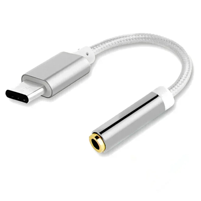 USB-C to 3.5mm Audio Jack Adapter for Wired Headphones USB-C Audio Adapter Qme
