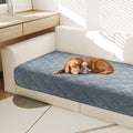 Quilted Chenille Non-Slip Pet Sofa Cover – Washable Slipcover Pet Sofa Cover Qst 91cm 208cm Gray-blue