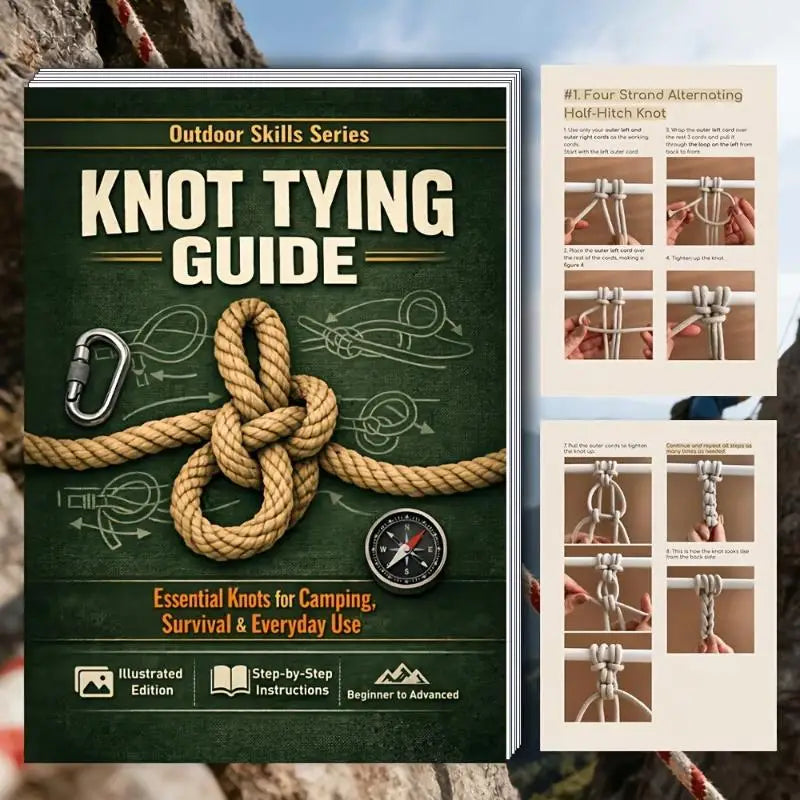 Essential Knot Tying Book – 50 Illustrated Knots for Camping Outdoor Skills Book Qme Default Title