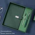 Deluxe PU Leather Notebook Set with Stylus Pen & Refill Leather Notebook Set Qme Green