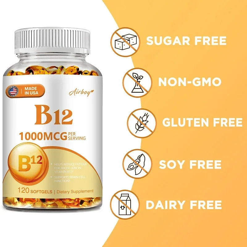 Xemenry Vitamin B12 Capsules – Energy, Mood & Brain Support Vitamin Supplement Qst