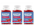 Biotin Gummies for Hair, Skin & Nails – Strawberry, 60ct Biotin Supplement Gummies Qst 180 Count(Pack of 3)