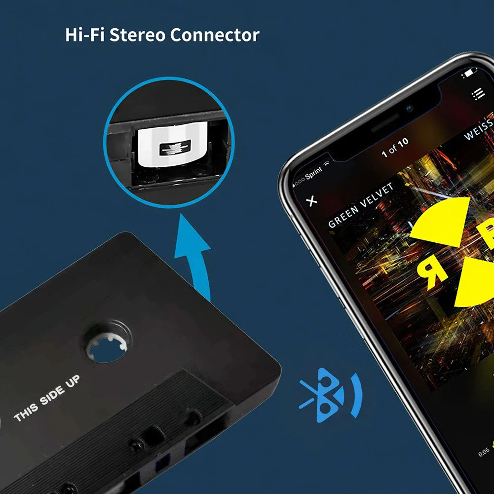 Bluetooth 5.0 Car Cassette Adapter – Stereo MP3 AUX Player Car Bluetooth Adapter Qme