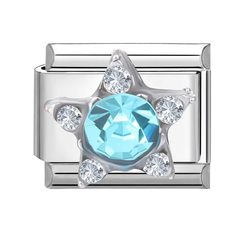 Zircon Stars & Cherry Italian Charm Links | DIY Bracelet Italian Charm Links Qme Style 2