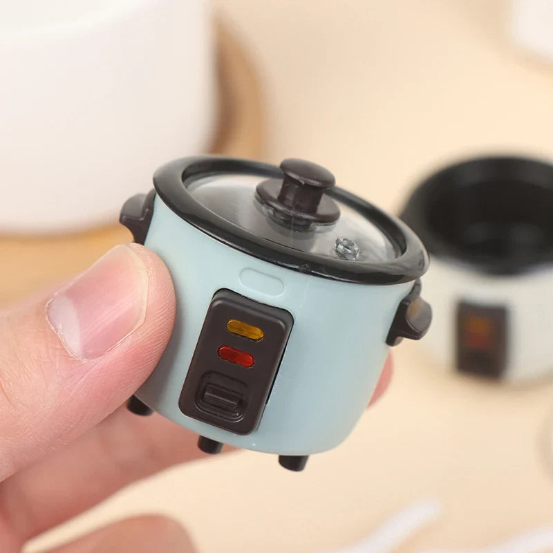 1:12 Miniature Dollhouse Rice Cooker & Spoon Kitchen Model Dollhouse Miniature Qme