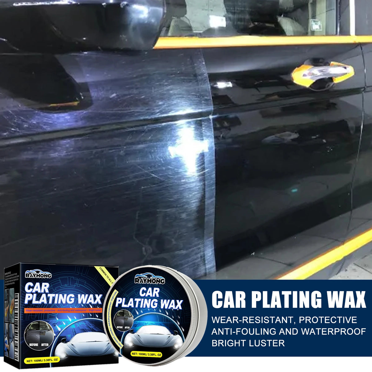 Car Crystal Nano Wax – Gloss Coating, Polish & Scratch Cover Car Detailing Wax Qst
