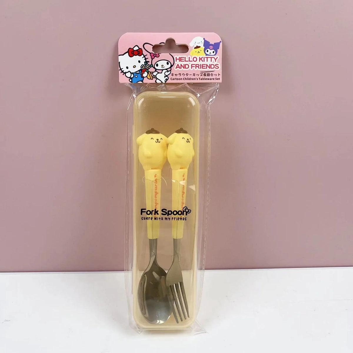 Hello Kitty Kids Portable Stainless Steel Spoon & Fork Set Kids Cutlery Set Qme 5