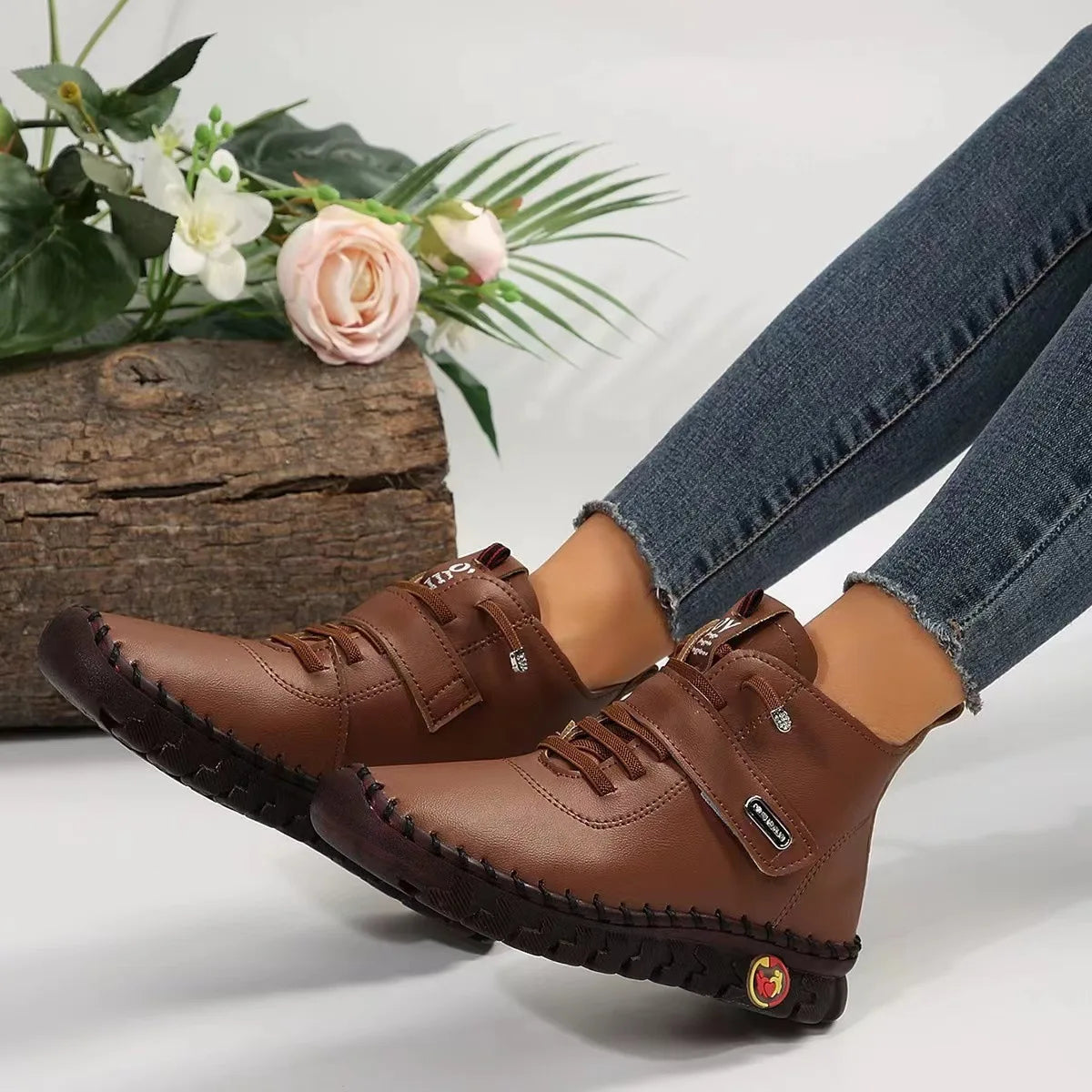 Women's Winter Plush-Lined Ankle Boots – Platform & Waterproof Women's Ankle Boots Qst