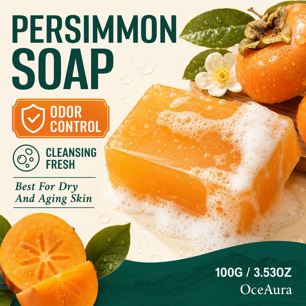 OceAura Persimmon Shea Butter Brightening Soap Bar – All Skin Skin Care Soap Bar Qst