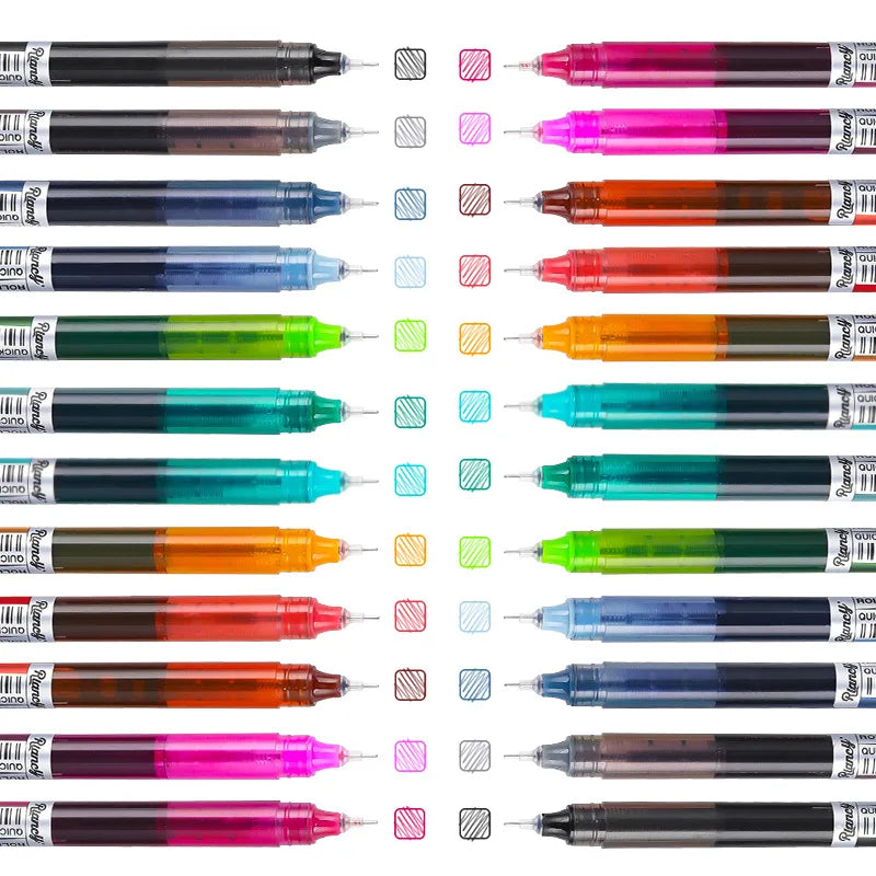12-Color Needle Tip Gel Pens | 0.5mm Quick-Dry Smooth Ink Set Gel Pen Set Qme