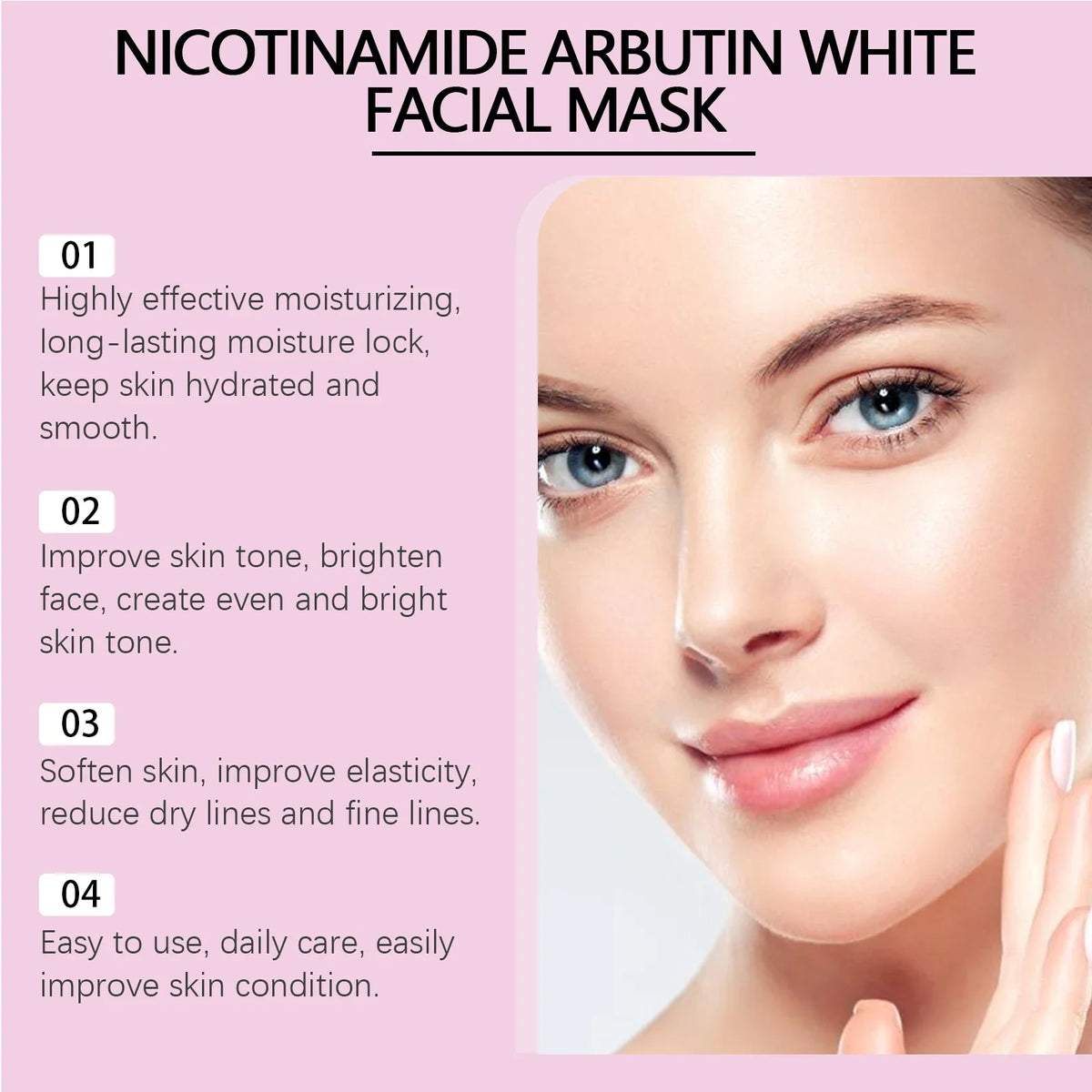 Niacinamide & Arbutin Hydrating Face Mask | Pore Minimizing Brightening Sheet Mask Qme
