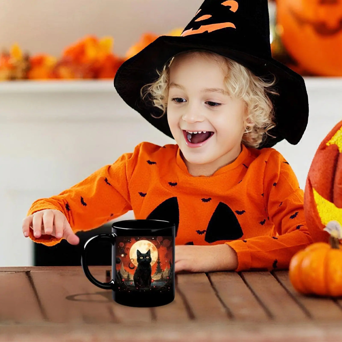 Halloween Black Cat Ceramic Coffee Mug – Funny Festive Cup Ceramic Coffee Mug Qme