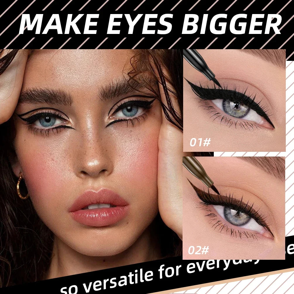 QIBEST Waterproof Black Liquid Eyeliner – Smudge-Proof Precision Liquid Eyeliner Qme