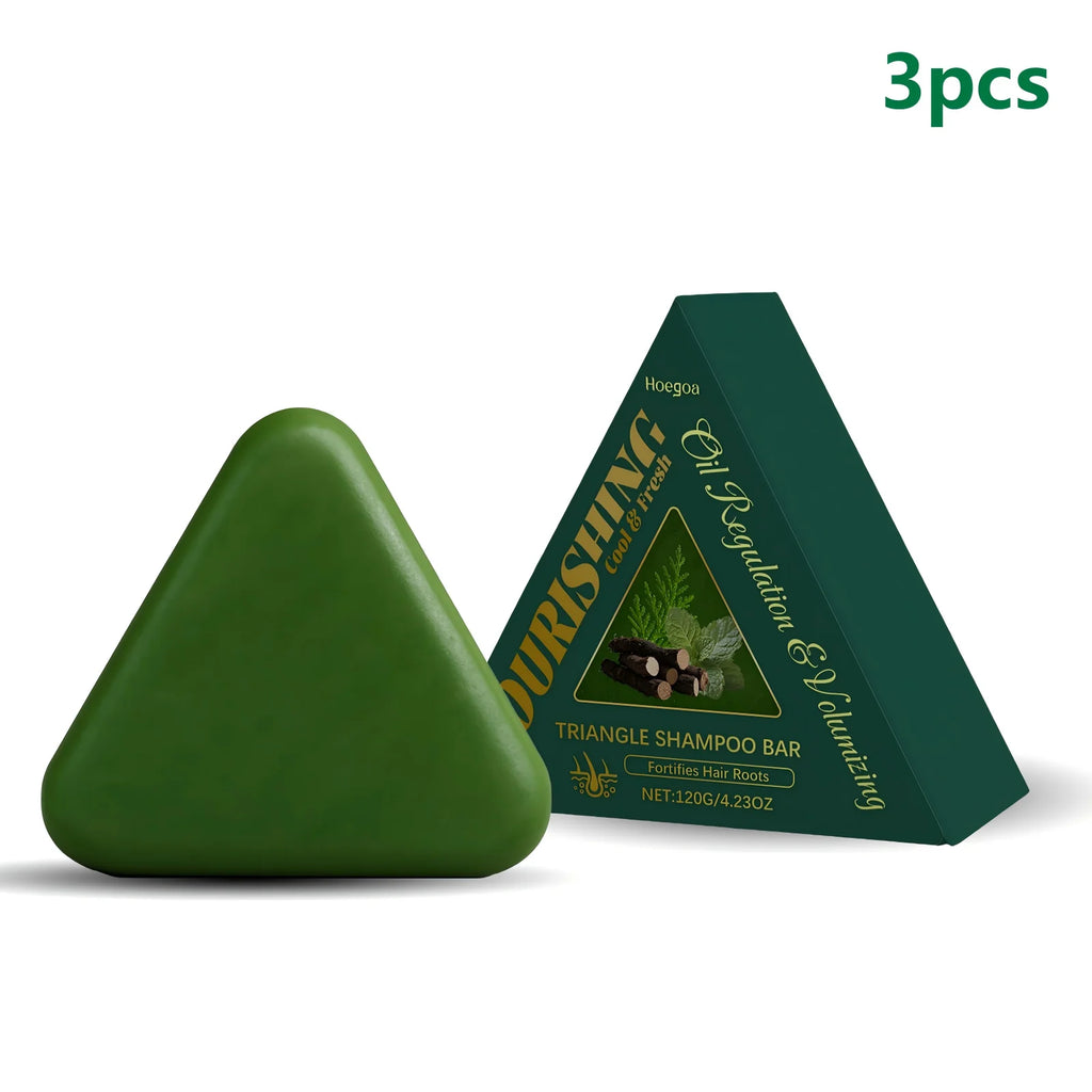 Hoegoa Shampoo Bar – Polygonum Multiflorum & Mint | 120g Solid Shampoo Bar Qst 3pcs