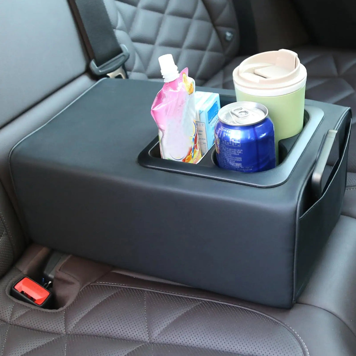 Universal Rear Seat Armrest Console Box with Cup Holders Car Armrest Organizer Qme