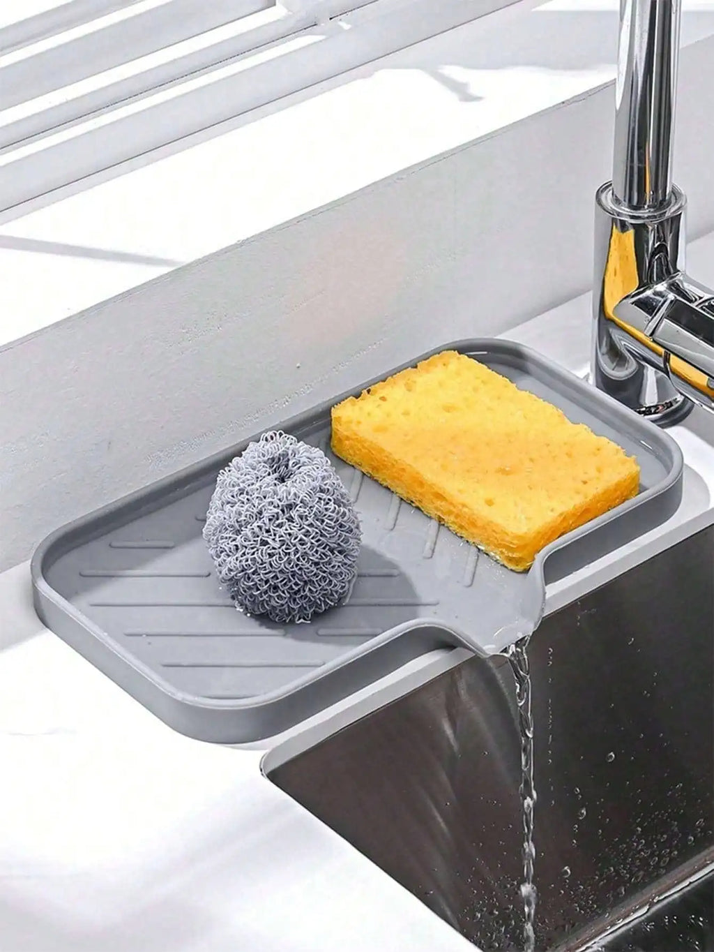 Silicone Sink Splash Guard & Faucet Handle Drip Tray Silicone Drip Tray Qme