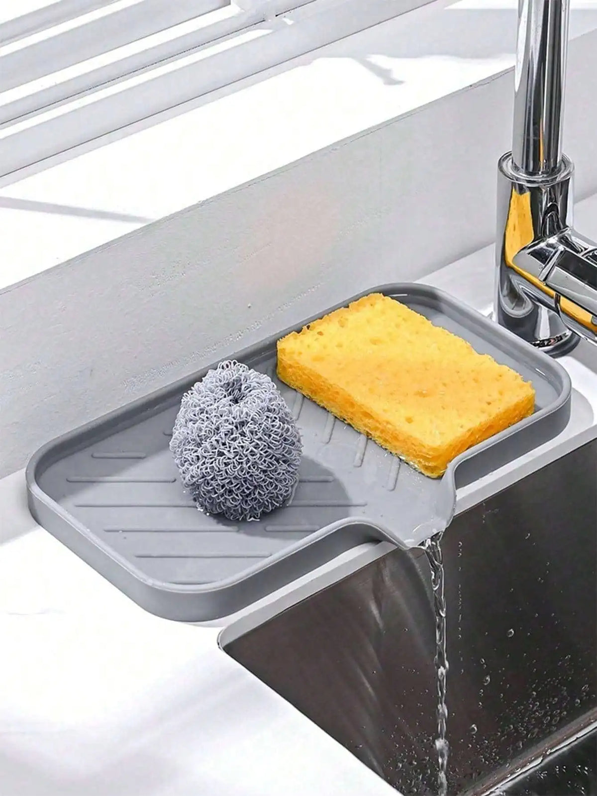 Silicone Sink Splash Guard & Faucet Handle Drip Tray Silicone Drip Tray Qme