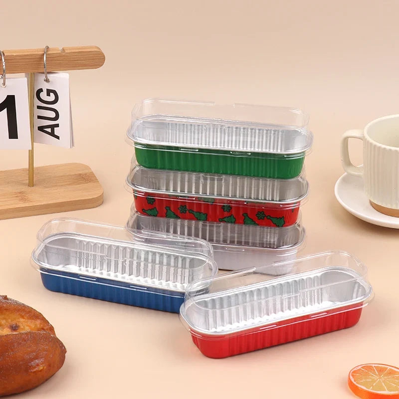Mini Loaf Pans with Lids | Aluminum Foil Rectangle Cake Pan Set Mini Loaf Pan Set Qme