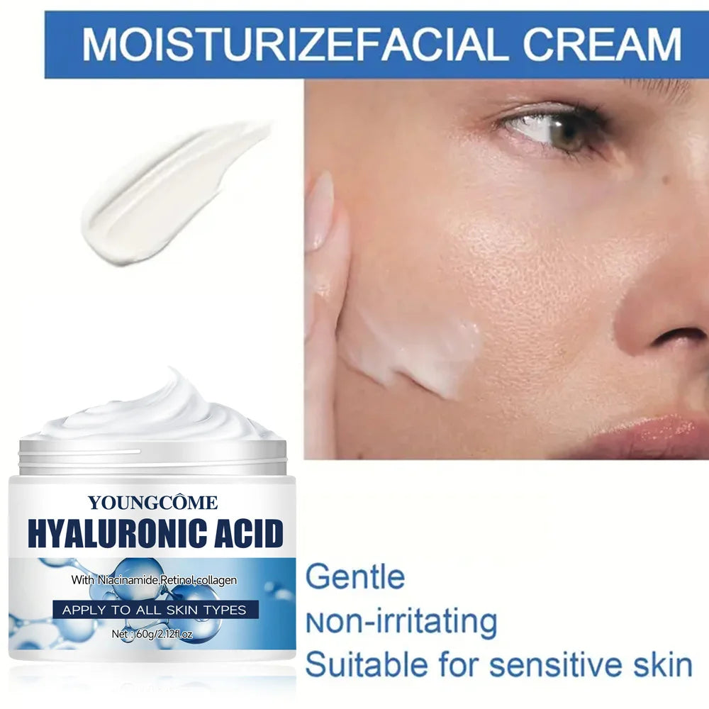 YOUNGCOME Hyaluronic Acid Collagen Face Cream – Moisturizing Face Moisturizer Cream Qst