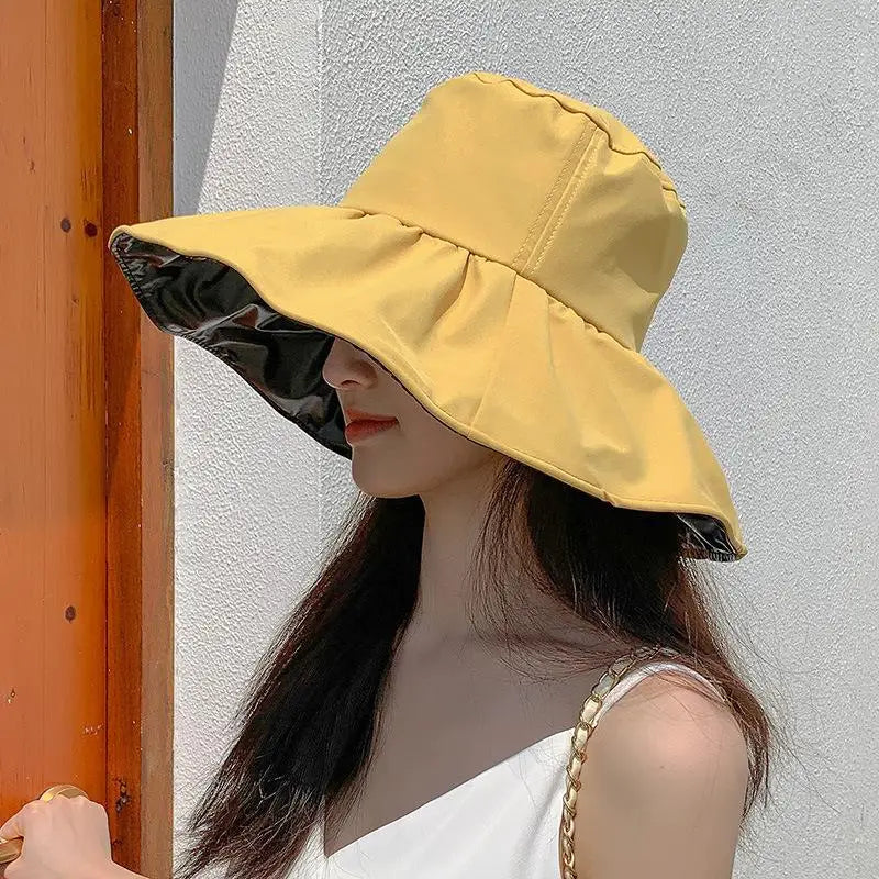 Women's Wide Brim Sun Hat – Breathable Fisherman Cap Wide Brim Sun Hat Qst Yellow
