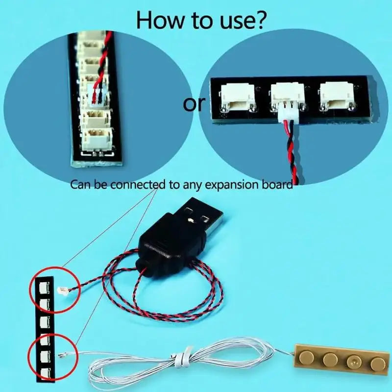 USB 5V Power Cord Pin 50cm DIY Light Extension Cable DIY Power Extension Cable Qme