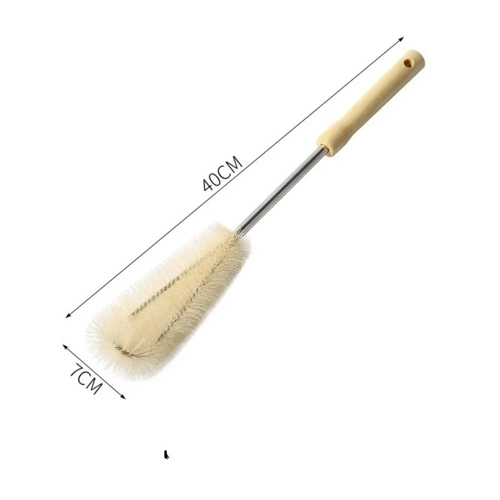Wooden Handle Bottle Brush – Long Glass & Drink Bottle Scrubber Bottle Cleaning Brush Qme 40x7cm