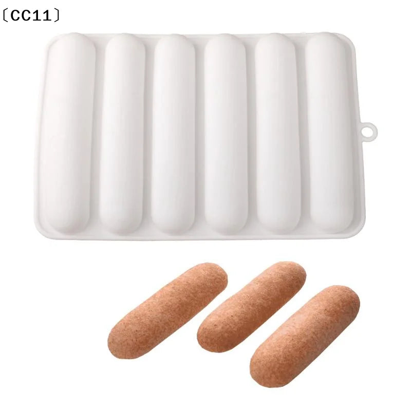 Silicone Eclair & Cream Puff Baking Mold – 6, 8 or 12 Cells Silicone Baking Mold Qme