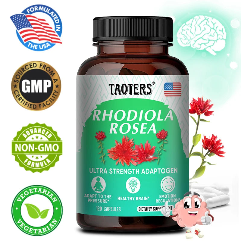 Rhodiola Rosea Capsules – Natural Adaptogen for Mood & Focus Herbal Supplement Qst