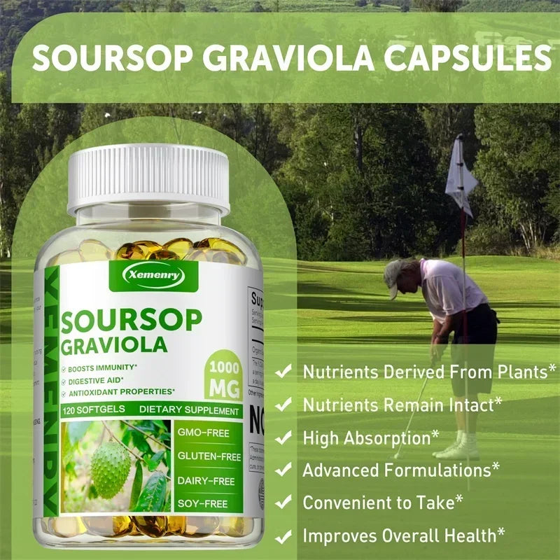 Soursop Graviola Capsules – Immune & Wellness Support Herbal Supplement Qst