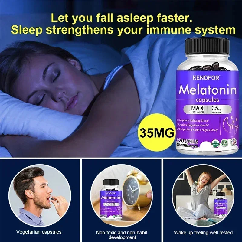 Kenofor Melatonin 35mg Max Strength Sleep Supplement Sleep Supplement Qst